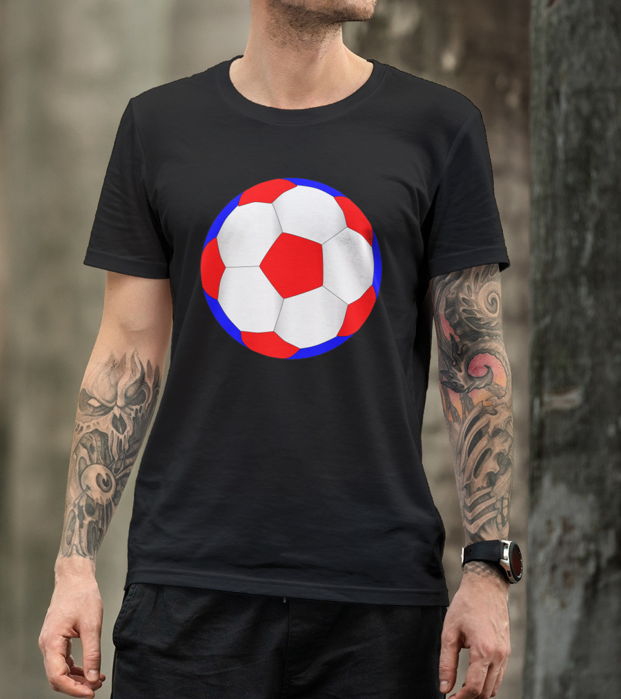 Red White And Blue Soccer Ball T-Shirt