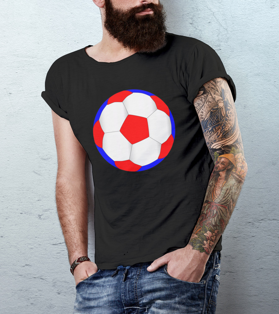 Red White And Blue Soccer Ball T-Shirt