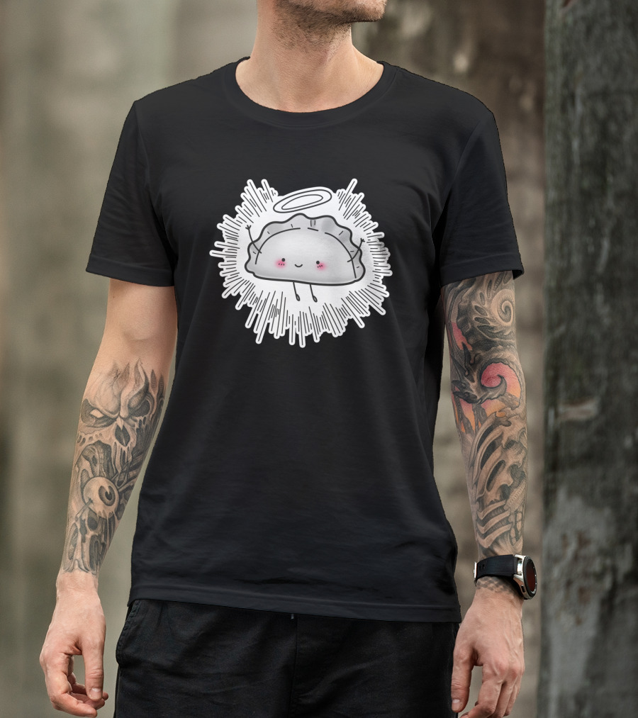 Holy Dumpling Halo With Smiling Cartoon Wings And Radiant Aura T-Shirt