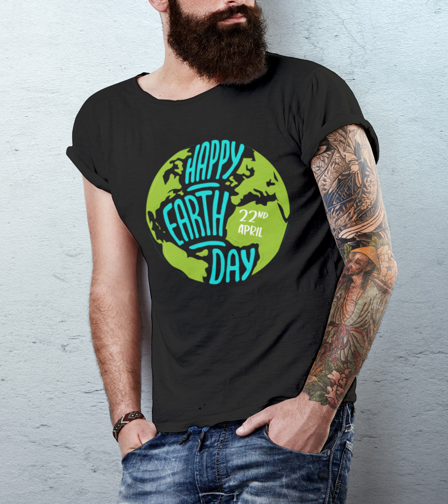 Happy Earth Day 22nd April Green Planet T-Shirt