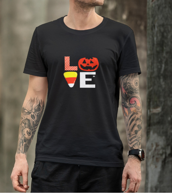 Halloween Love Pumpkin Candy Corn T-Shirt