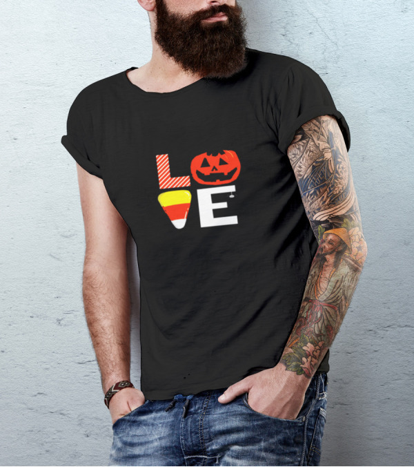 Halloween Love Pumpkin Candy Corn T-Shirt