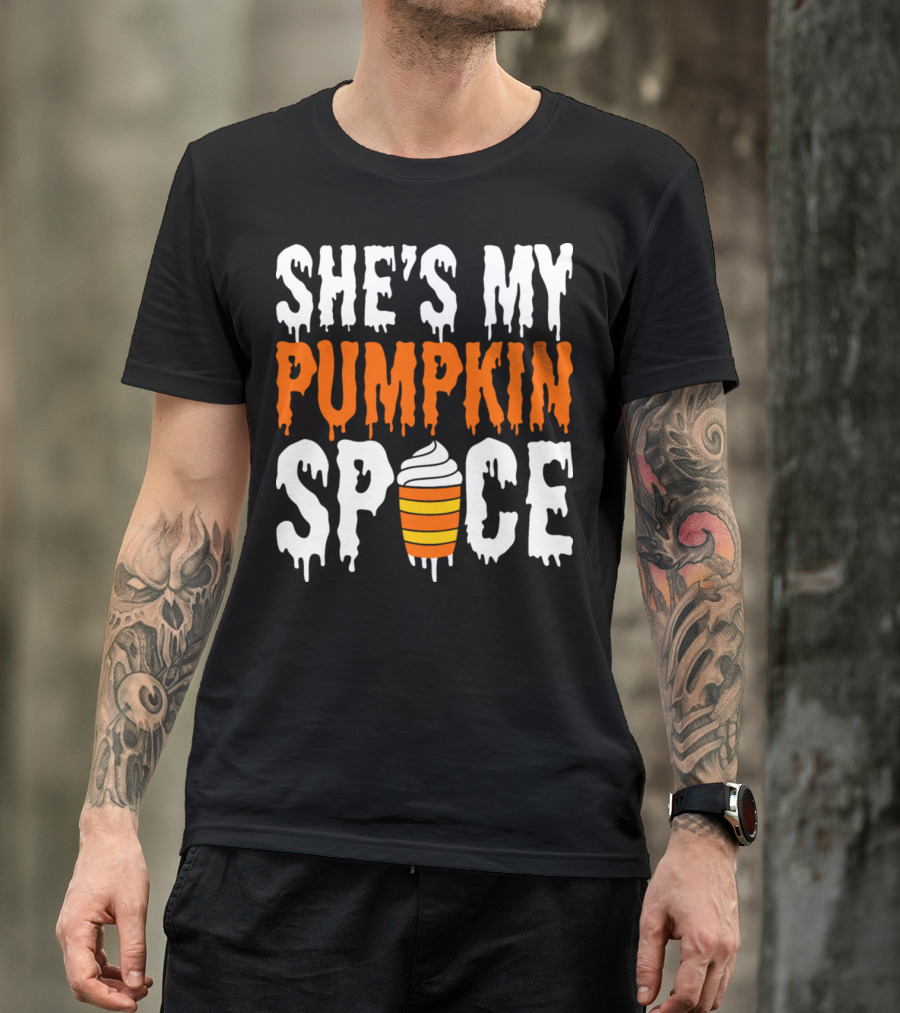 She's My Pumpkin Spice Coffee Cup Graphic Novelty T-Shirt
