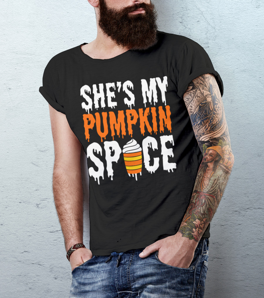 She's My Pumpkin Spice Coffee Cup Graphic Novelty T-Shirt