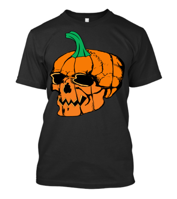 Halloween Pumpkin Skull Graphic Image Jack-O'-Lantern T-Shirt