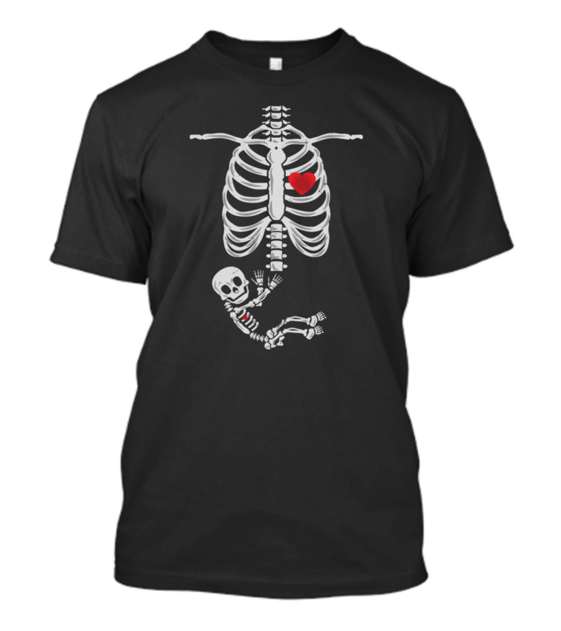 Pregnant Skeleton With Baby And Heart X-Ray Image T-Shirt
