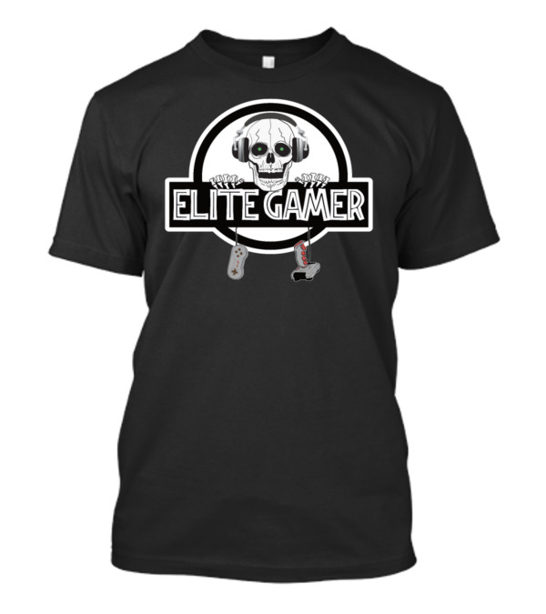 ELITE Gamer Skull Headphones Video Game Controllers T-Shirt