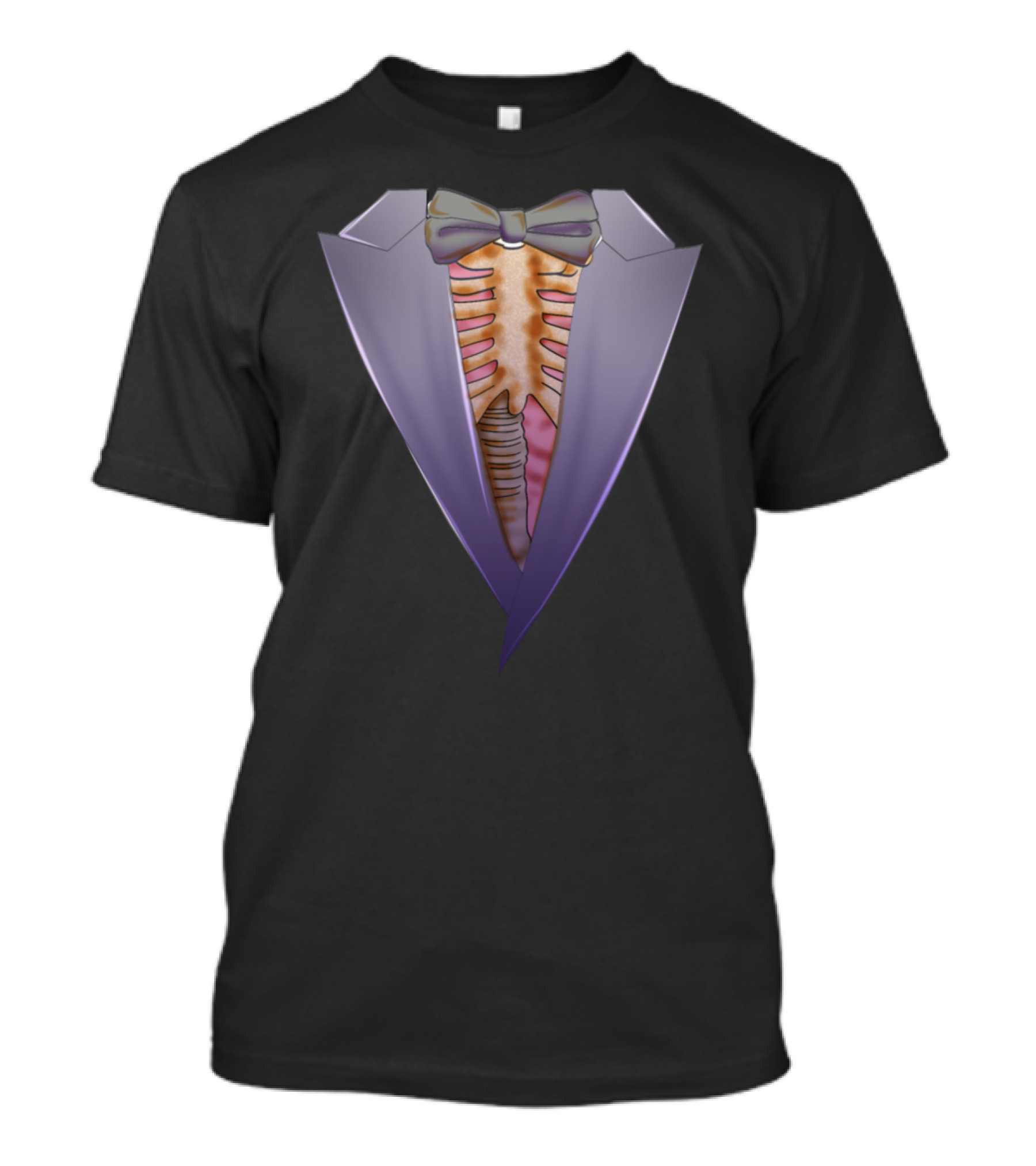 Halloween Skeleton Tuxedo Bow Tie Suit T-Shirt