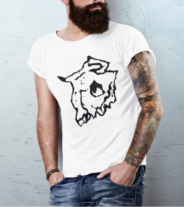 Buffalo Bull Bison Skull Skeleton Horns Lineart T-Shirt