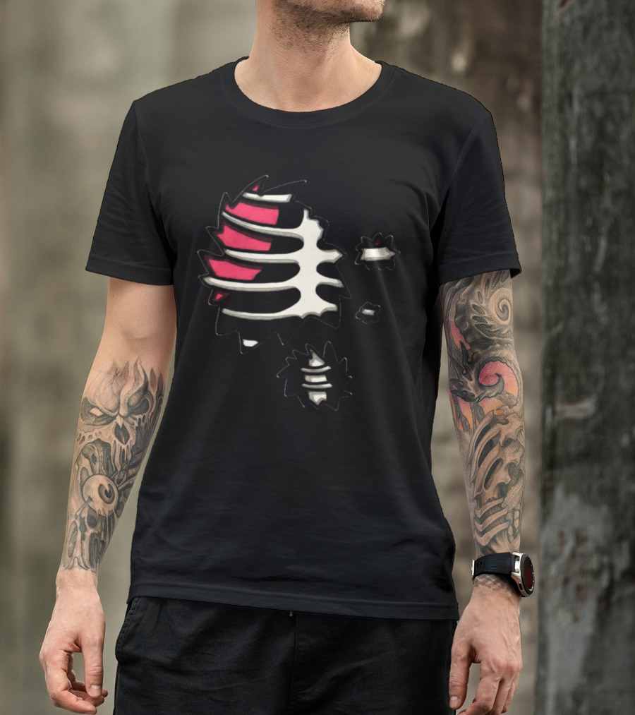 The Funny Skeleton Ripped Halloween T-Shirt
