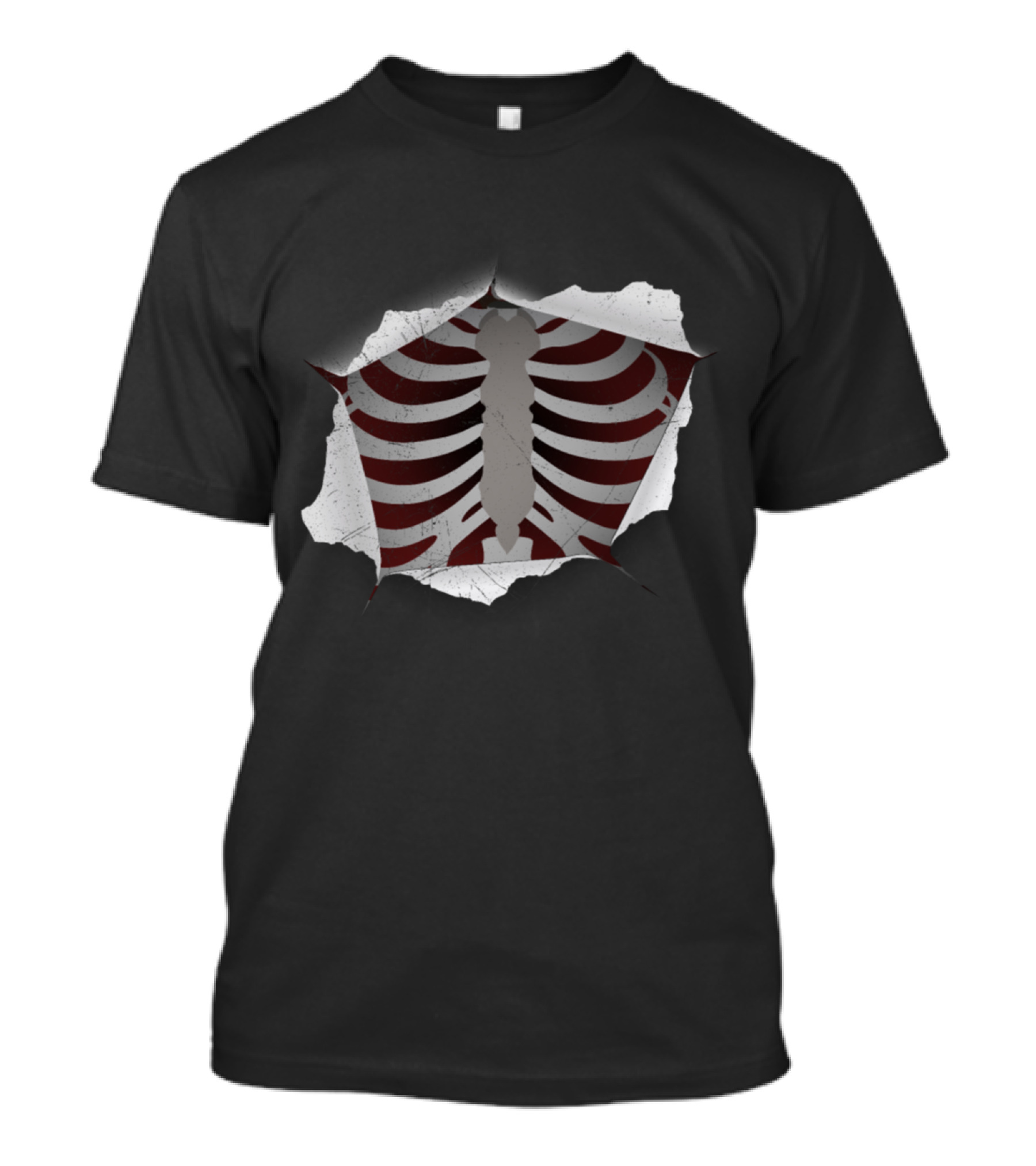 Skeleton Inside Funny Halloween Ribcage Zombie T-Shirt