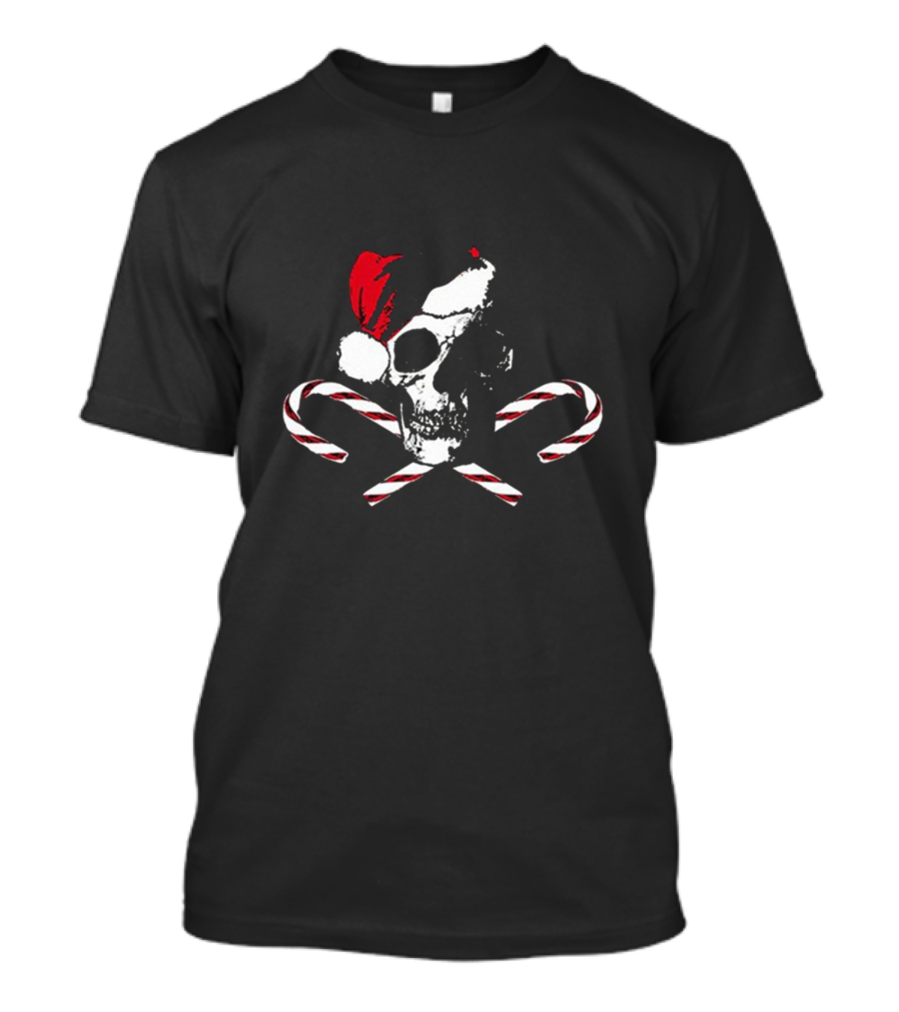 Skull Candy Cane Santa Claus Skeleton T-Shirt