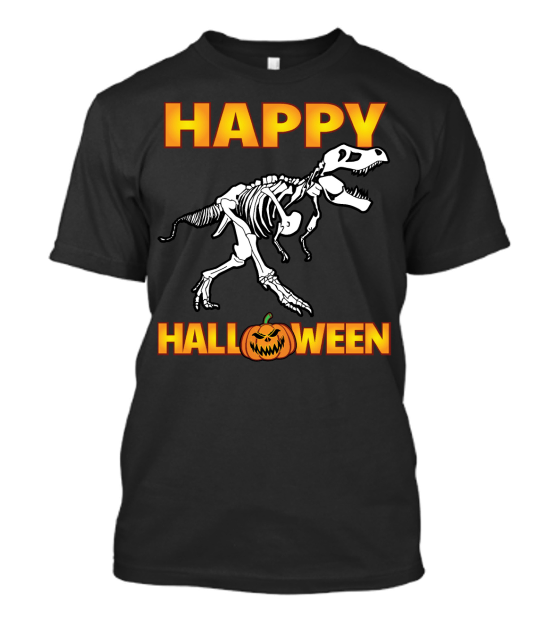 Happy Halloween Rex Skeleton With Pumpkin T-Shirt