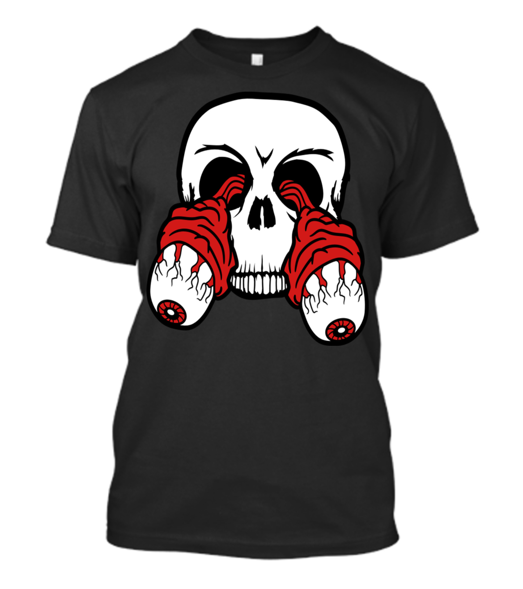 Eyes Skeleton Skull Bone Head Uprooted Zombie T-Shirt