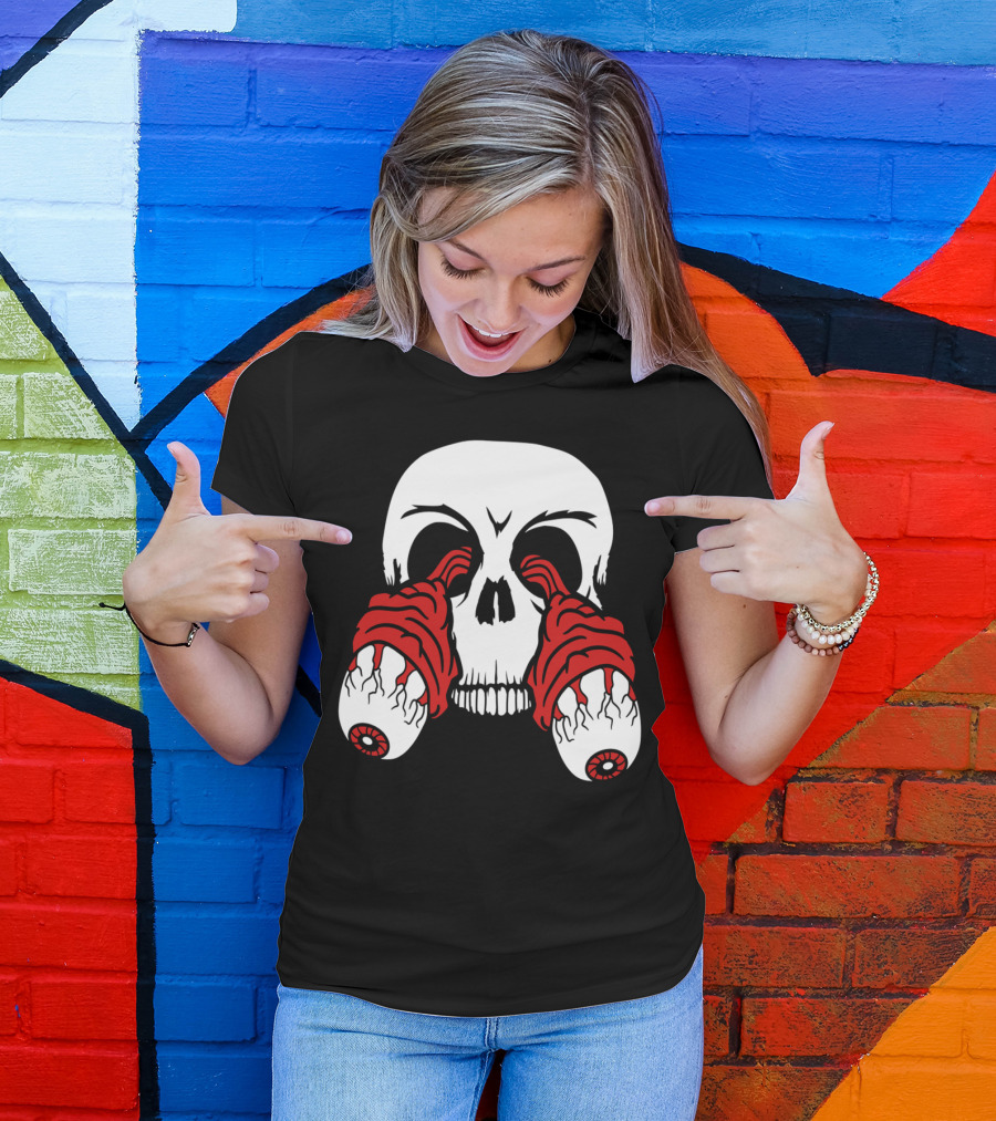 Eyes Skeleton Skull Bone Head Uprooted Zombie T-Shirt