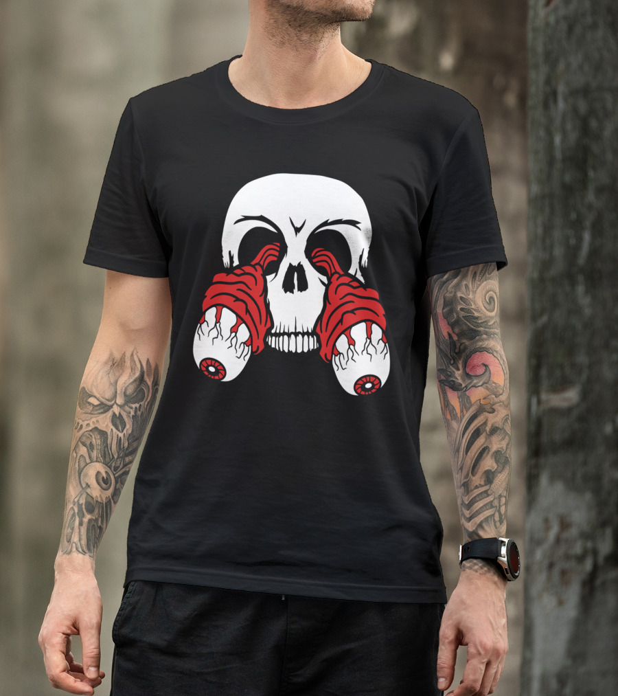 Eyes Skeleton Skull Bone Head Uprooted Zombie T-Shirt