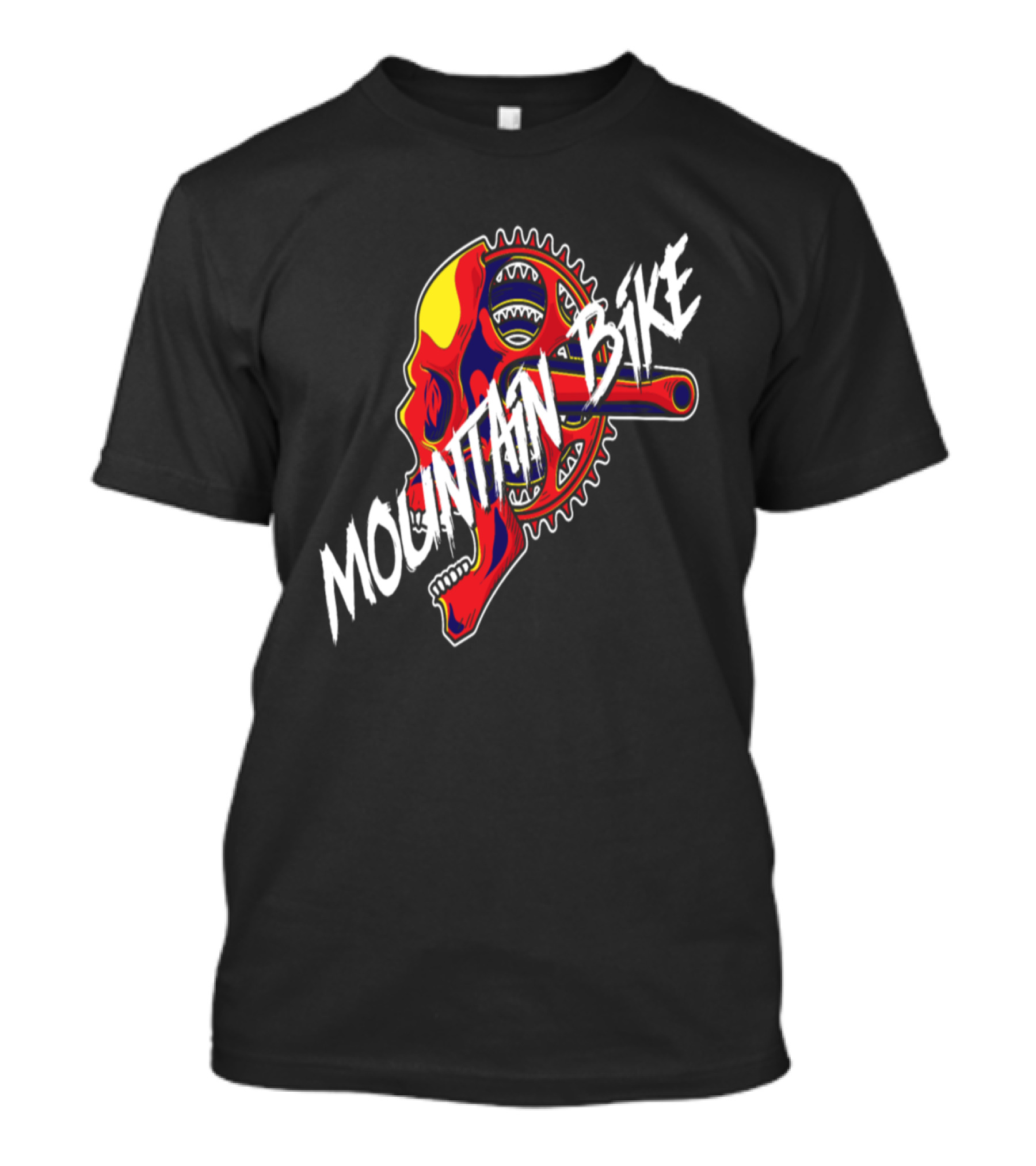 Mountain Bike Skull Skeleton Crankset T-Shirt