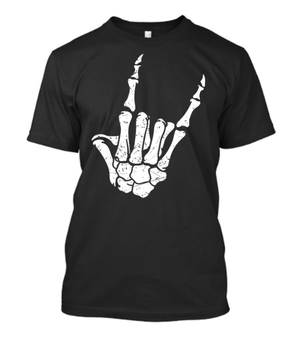 Rock On Skeleton Horns Rock On Heavy T-Shirt