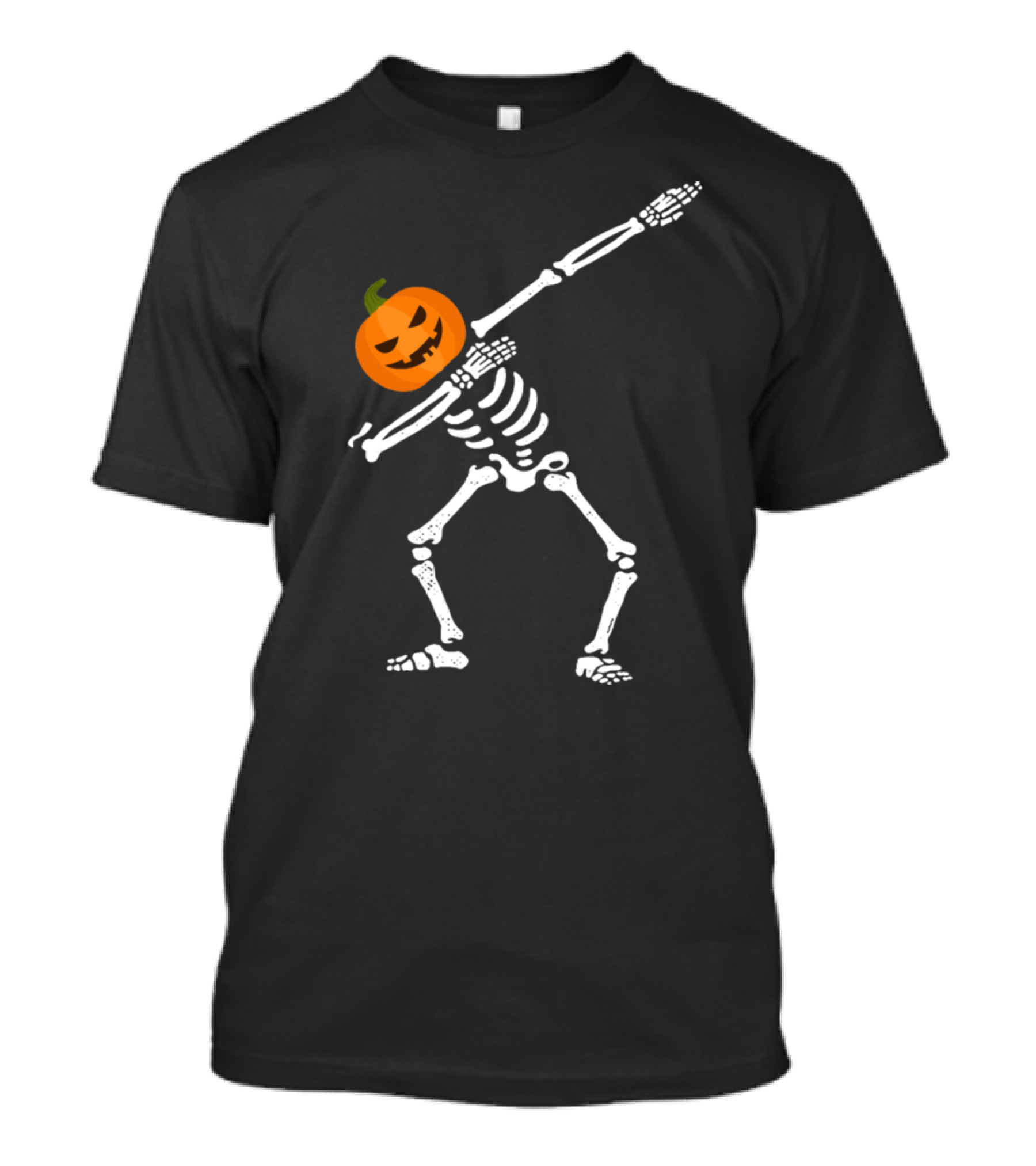 Dabbing Skeleton Pumpkin Head Halloween Dab T-Shirt