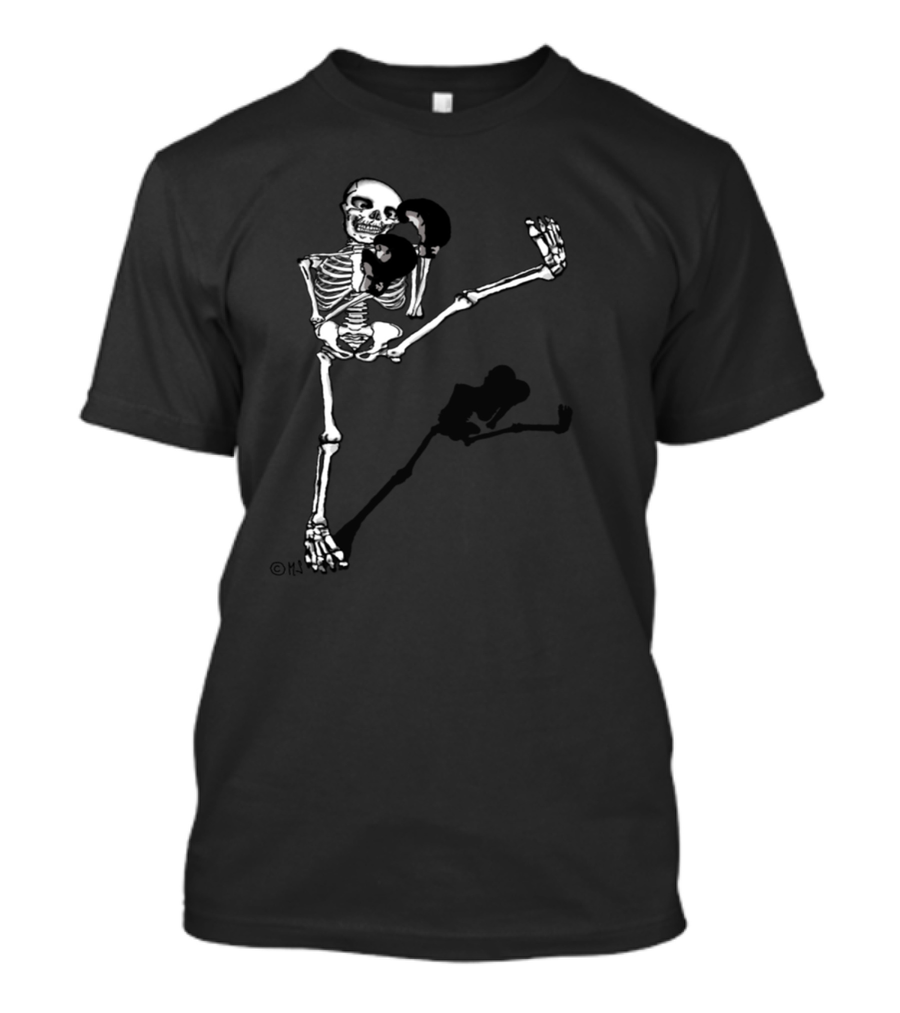Skeleton Shadowboxing Martial Arts Skeleton Copyright M©H T-Shirt