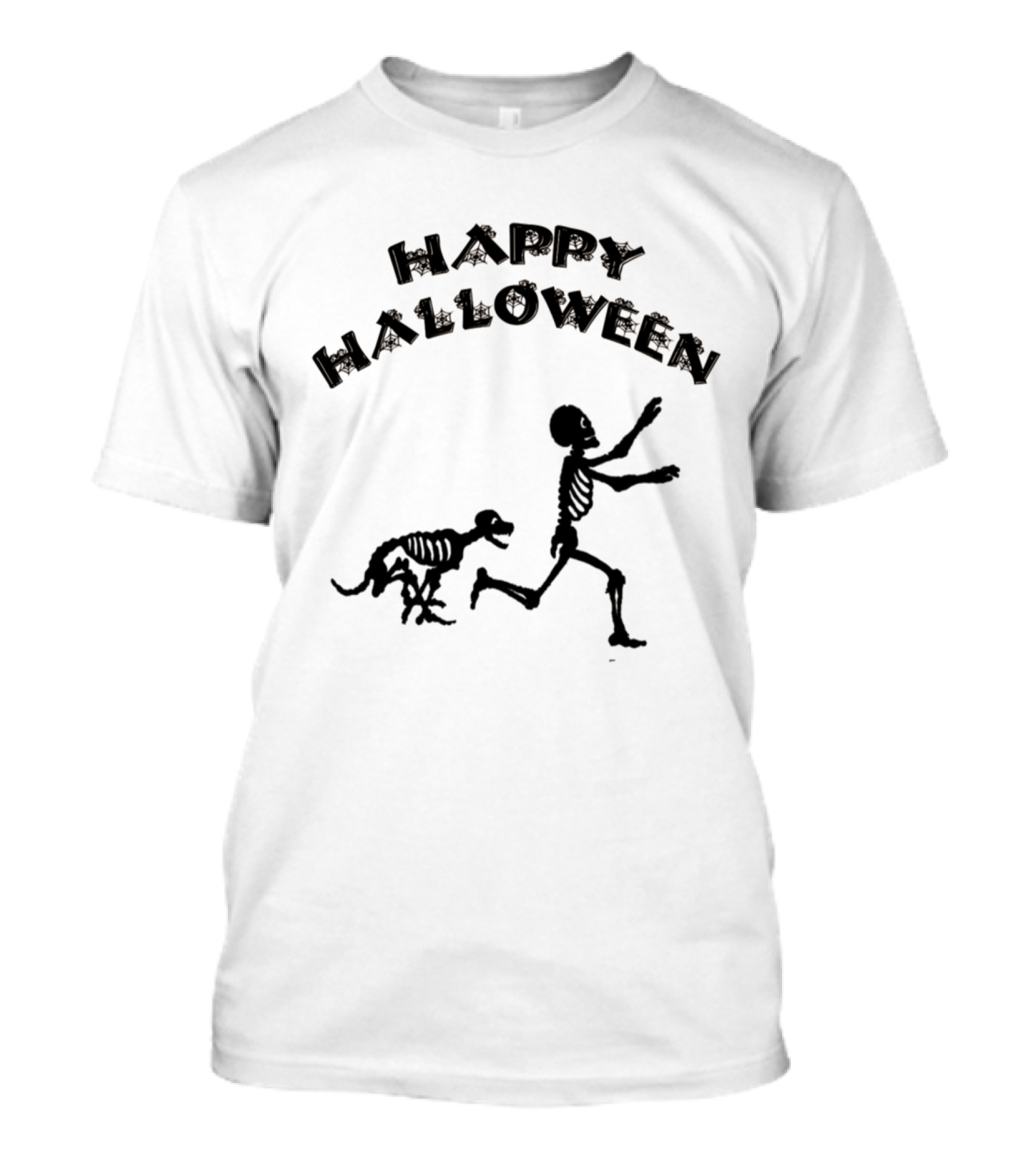Happy Halloween Skeleton Boy And Dog T-Shirt