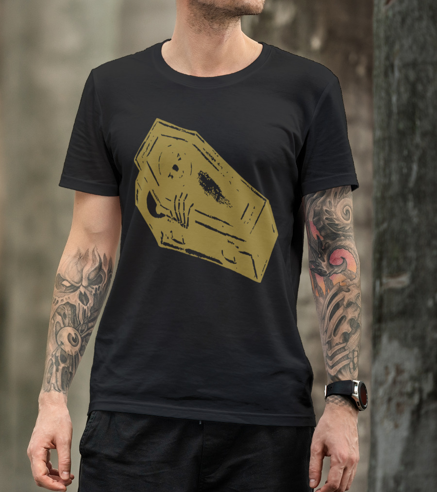 Coffin Vintage Gold Sketch Minimalist Aesthetic T-Shirt