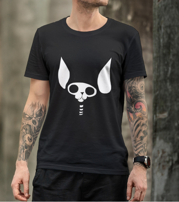 SphynxieBonez Skull With Long Ears And Neck T-Shirt