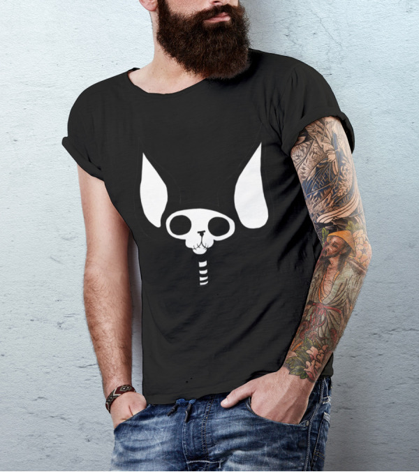 SphynxieBonez Skull With Long Ears And Neck T-Shirt
