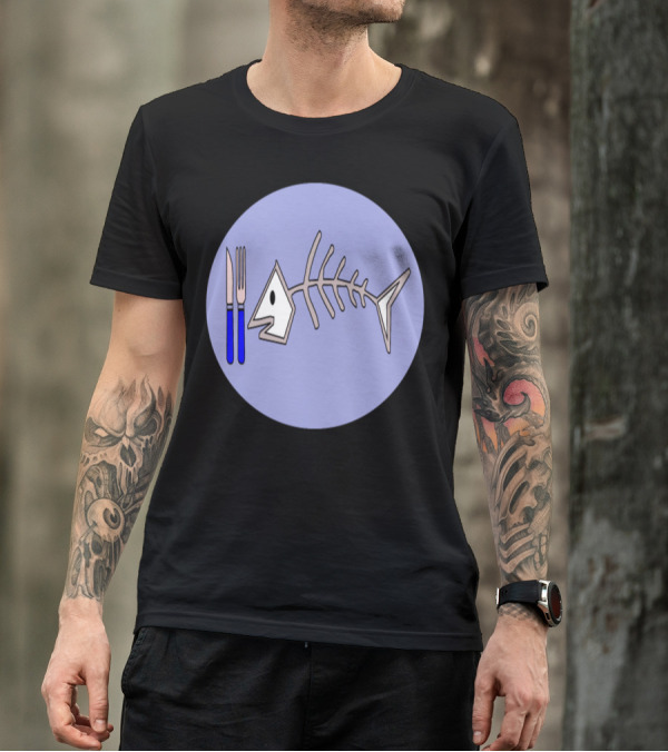 Fish Bones Food Fork Knife T-Shirt