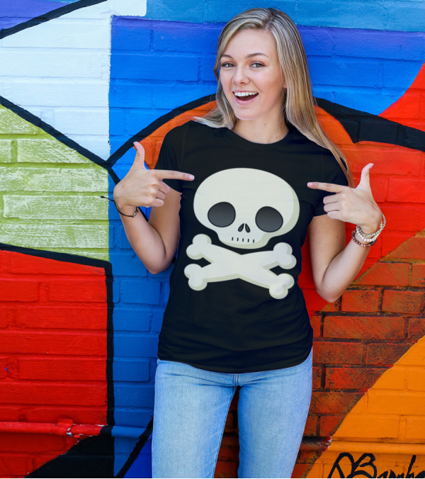 Cute Skull Crossbones Cartoon T-Shirt