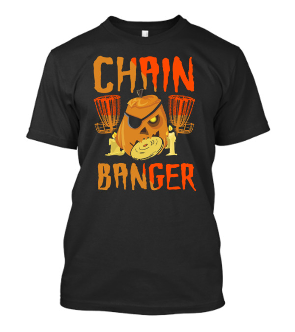 Chain Banger Disc Golf Halloween Pumpkin Scary T-Shirt