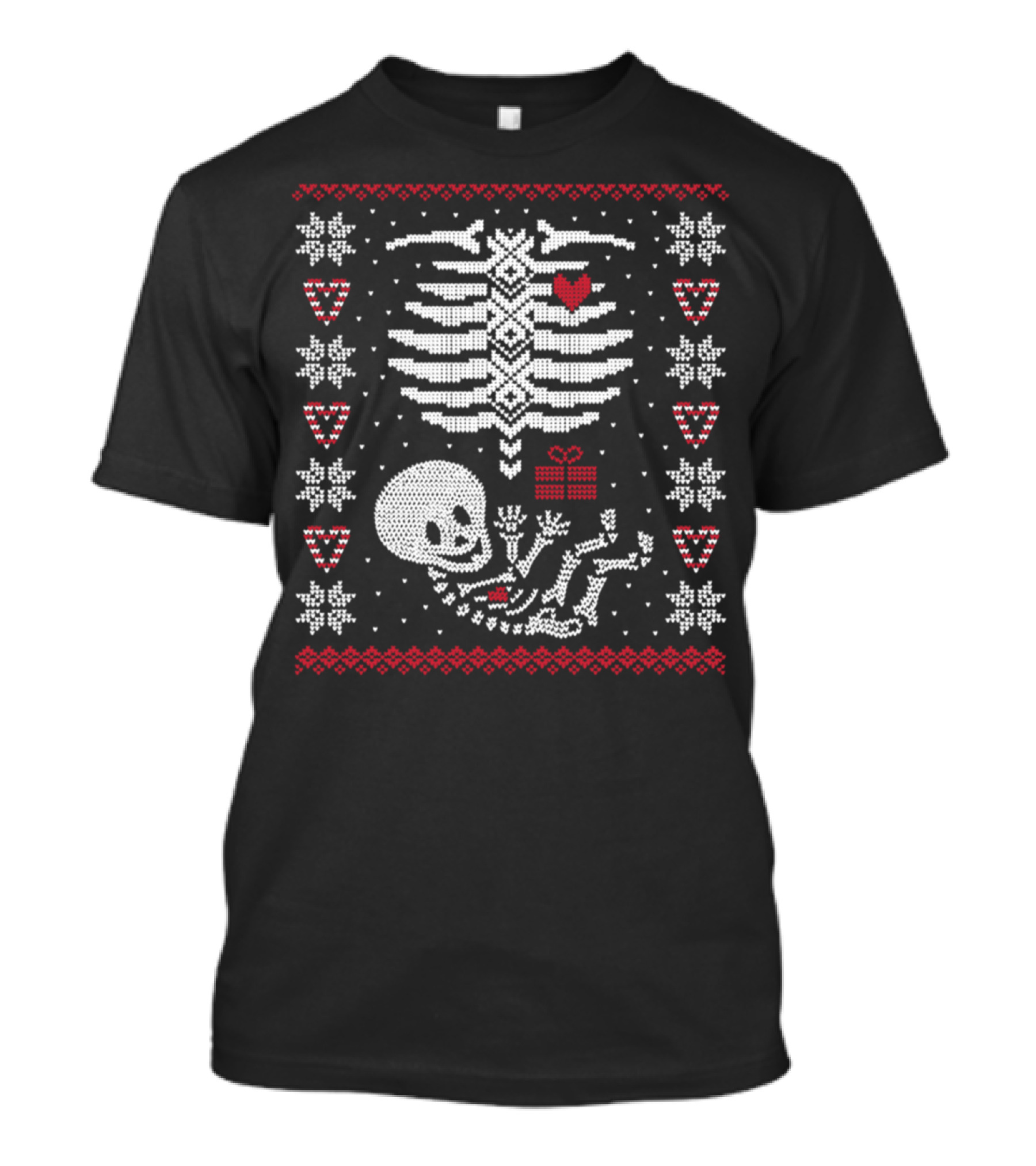 Baby Belly Skeleton Ugly Christmas T-Shirt
