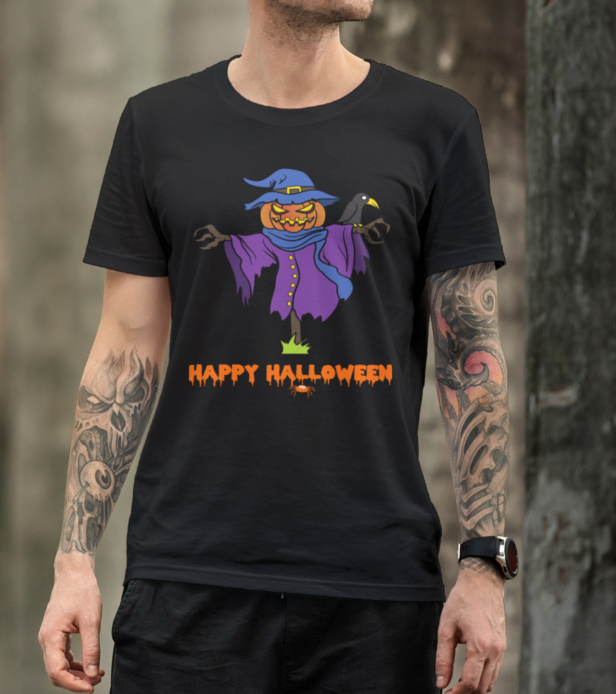 Happy Halloween Scarecrow Pumpkin Monster Trick Or Treat T-Shirt