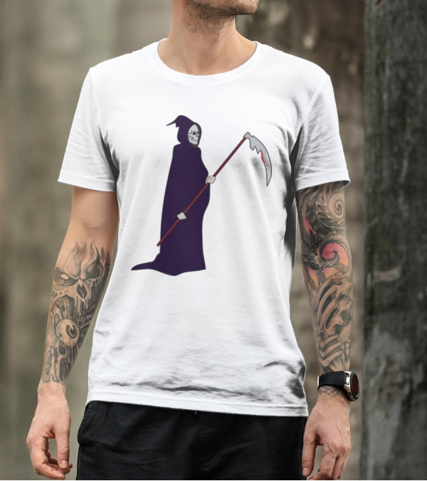 Reaper Halloween Monster Zombie Horror Skeleton Scythe T-Shirt