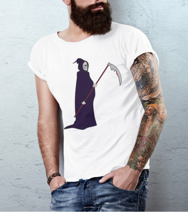 Reaper Halloween Monster Zombie Horror Skeleton Scythe T-Shirt