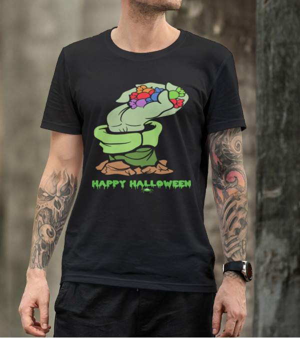 Happy Halloween Candy Sweets Zombie Monster Horror T-Shirt