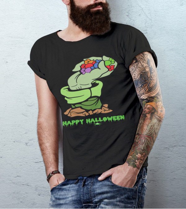 Happy Halloween Candy Sweets Zombie Monster Horror T-Shirt