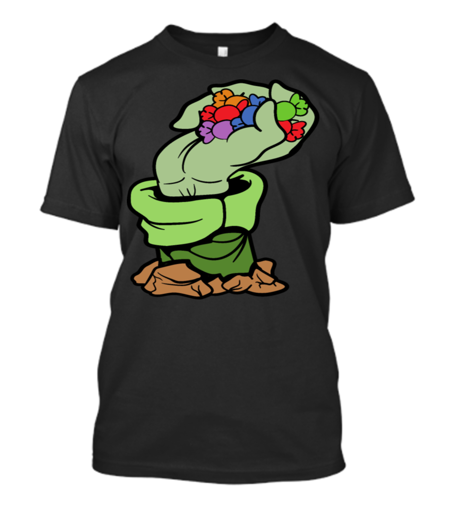 Halloween Candy Monster Zombie Hand Rising Horror T-Shirt