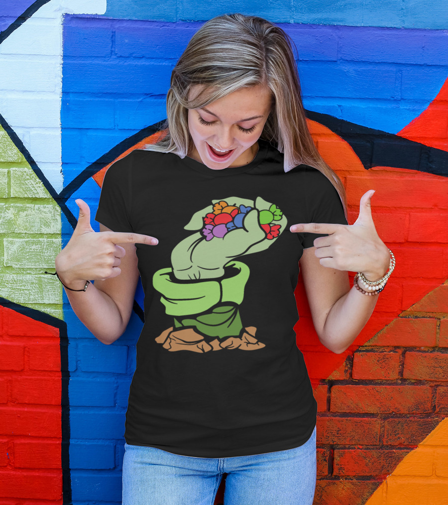 Halloween Candy Monster Zombie Hand Rising Horror T-Shirt