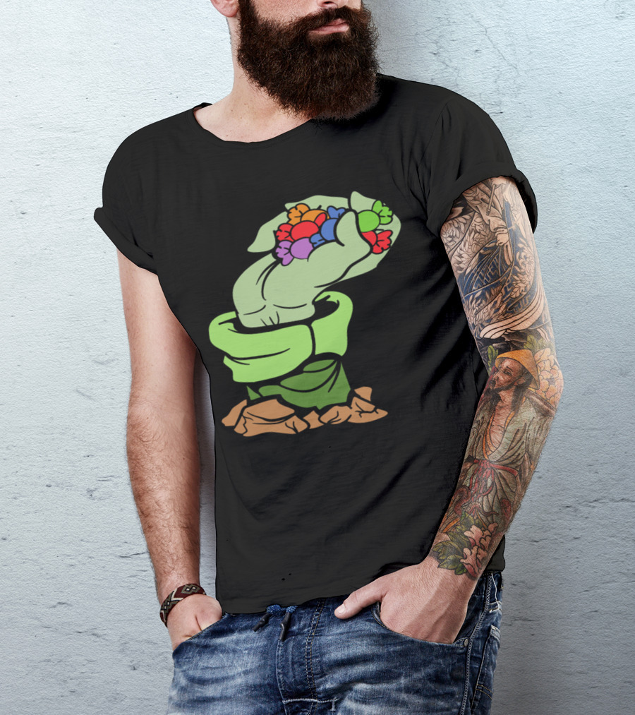 Halloween Candy Monster Zombie Hand Rising Horror T-Shirt