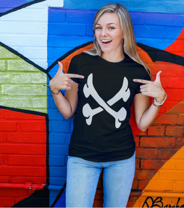 Bones Crossed Pirate Skull Emblem T-Shirt