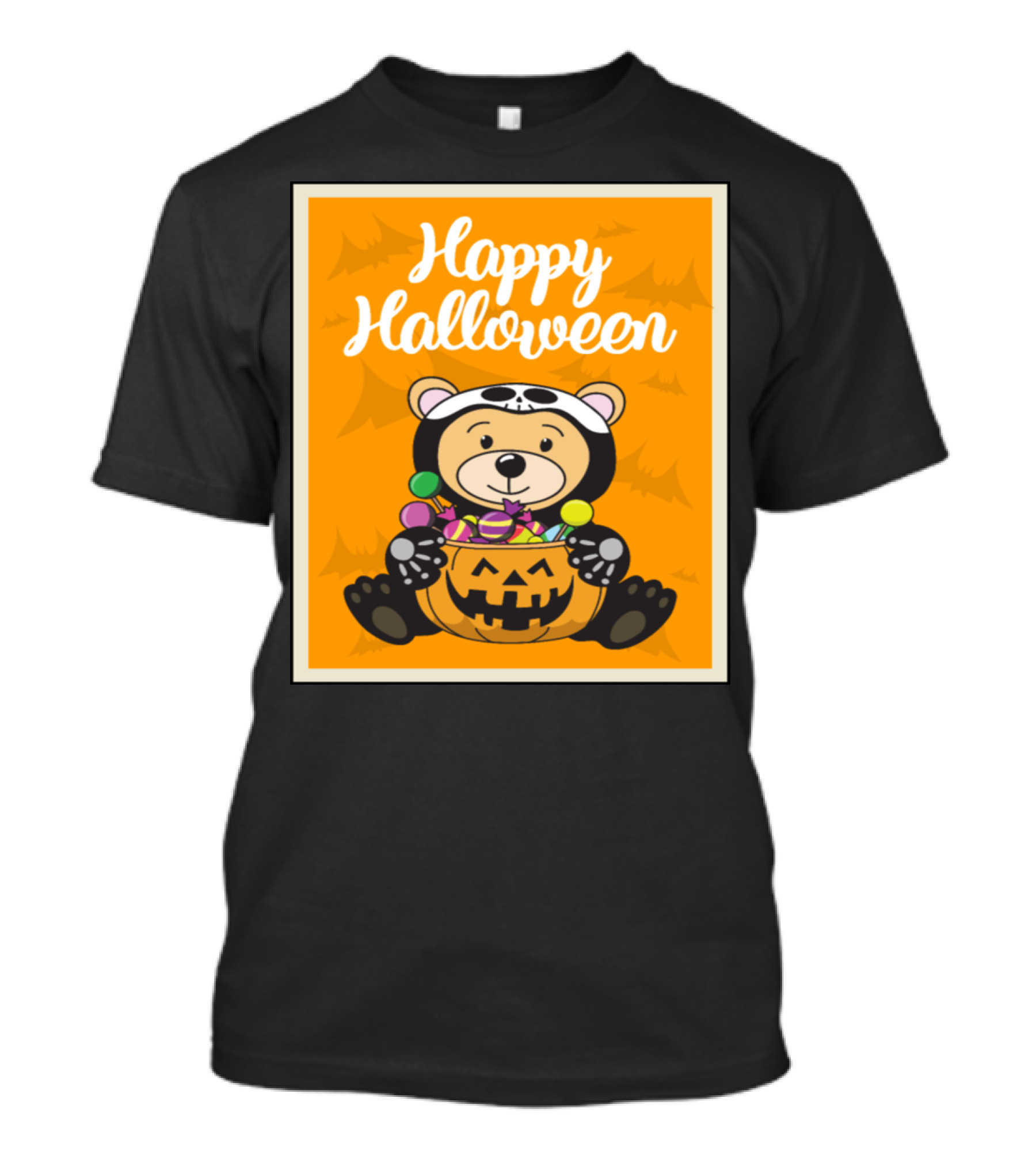 Happy Halloween Bear Pumpkin Candy Sweets T-Shirt