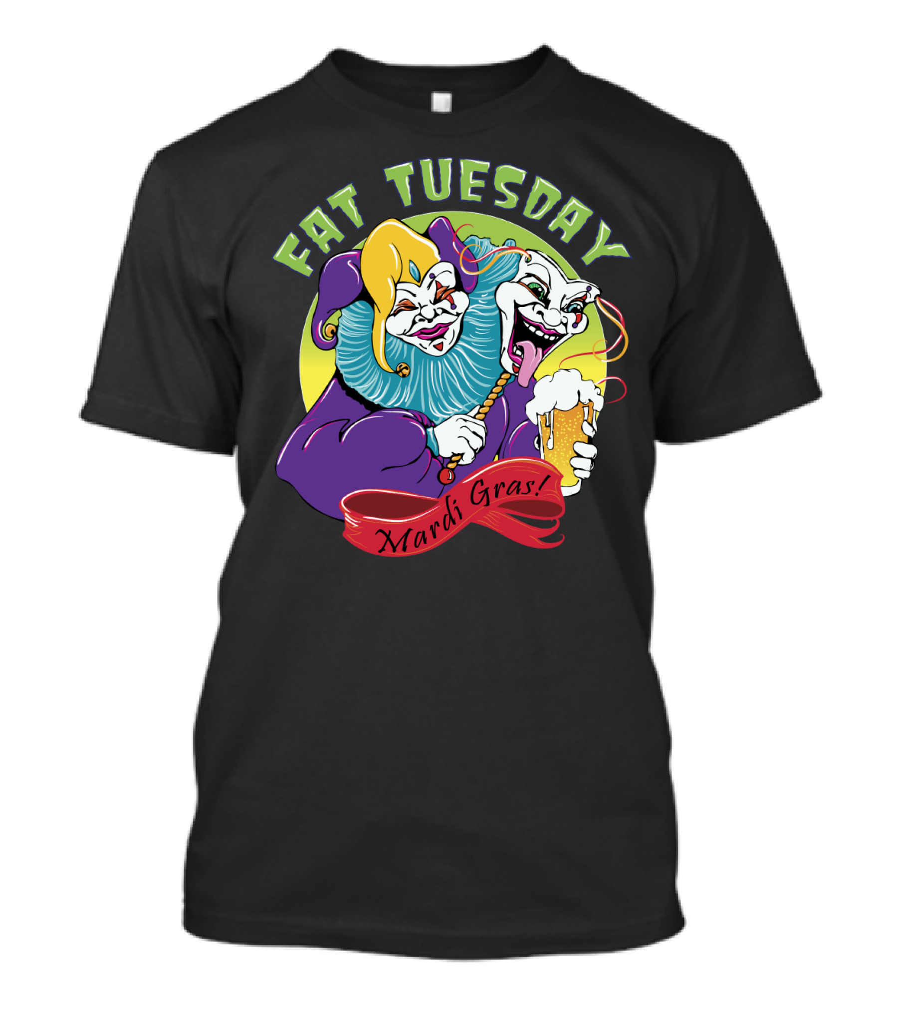 Fat Tuesday Mardi Gras Jesters With Beer T-Shirt