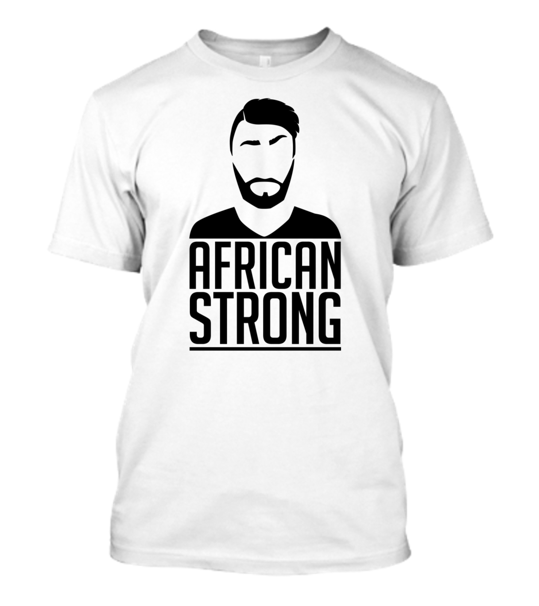 African Strong Beard Silhouette Black Edition T-Shirt