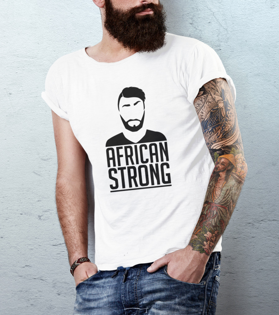 African Strong Beard Silhouette Black Edition T-Shirt