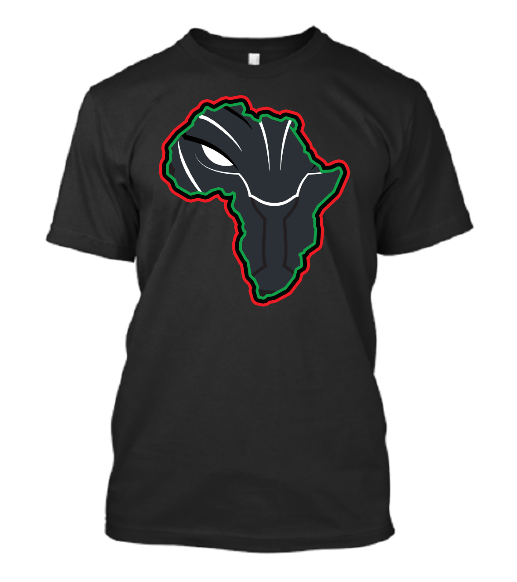 African Panther Wakanda Black Panther Africa Outline T-Shirt