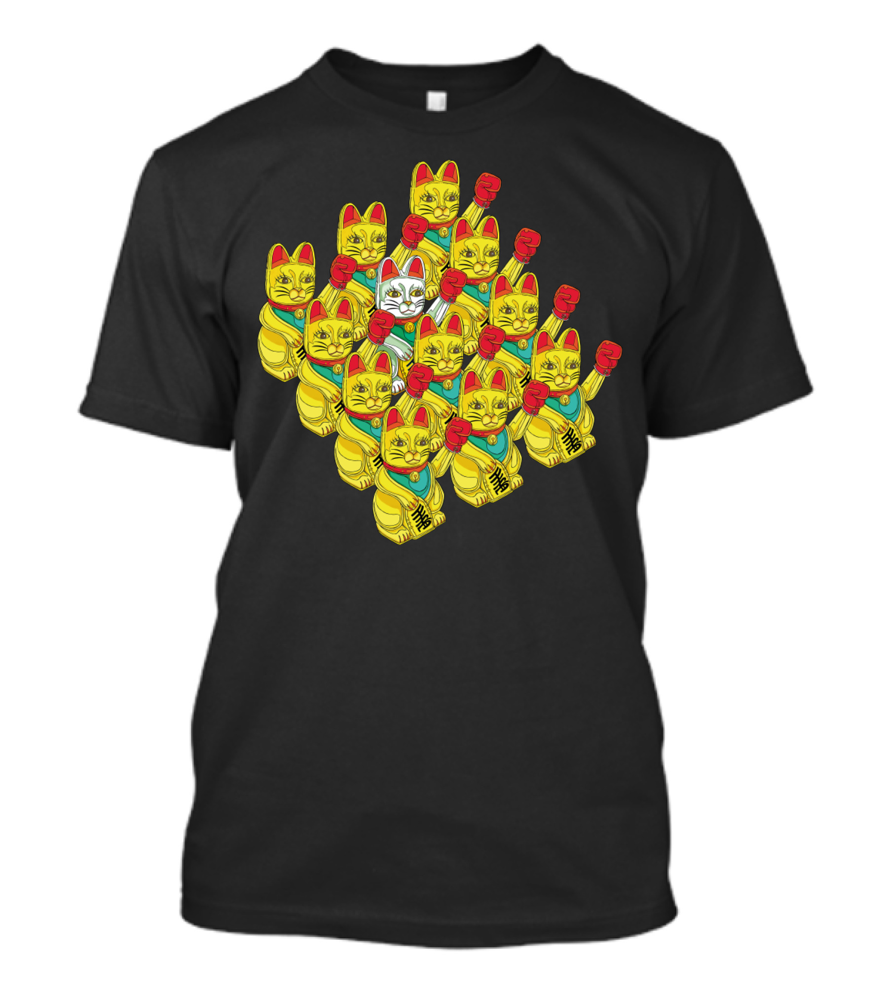 Lucky Maneki Neko Boxing Cats Parade T-Shirt