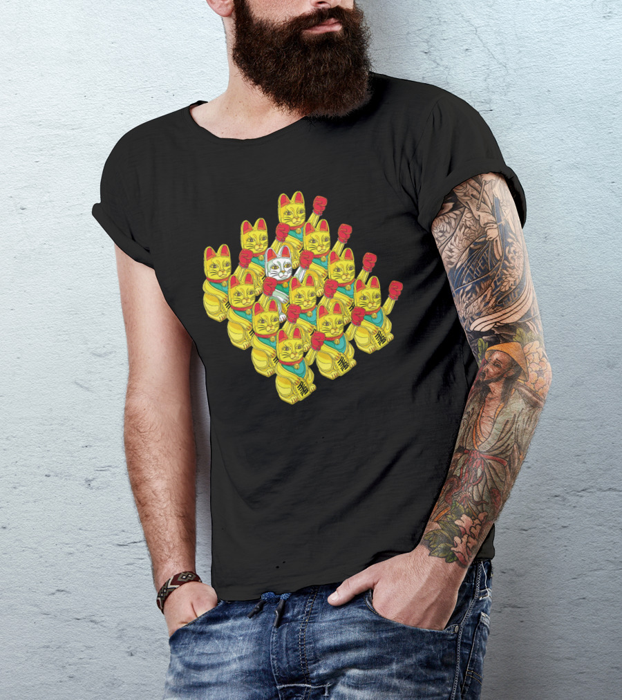 Lucky Maneki Neko Boxing Cats Parade T-Shirt
