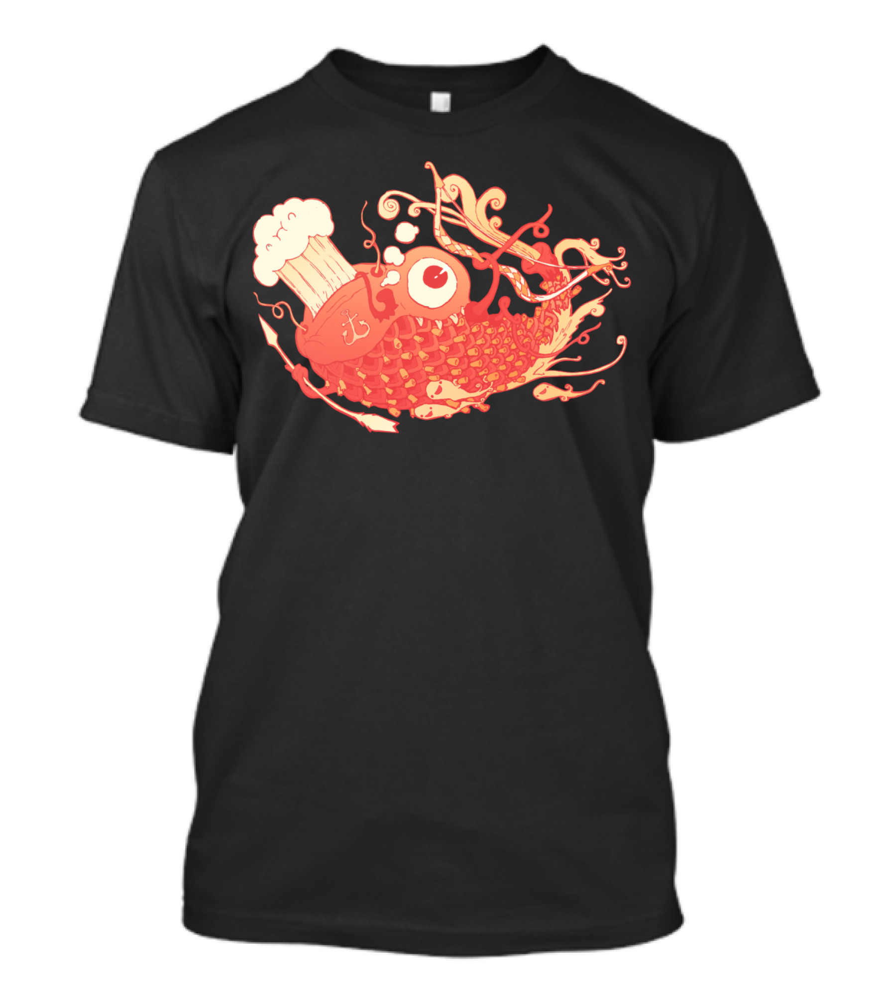 Japanese Red Carp Chef Hat Whimsical T-Shirt