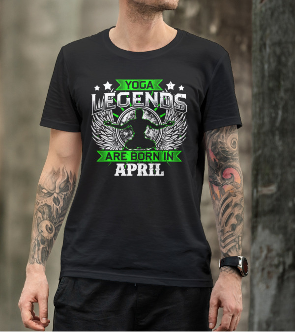 Yoga Legends Are Born In April Meditation Wings T-Shirt